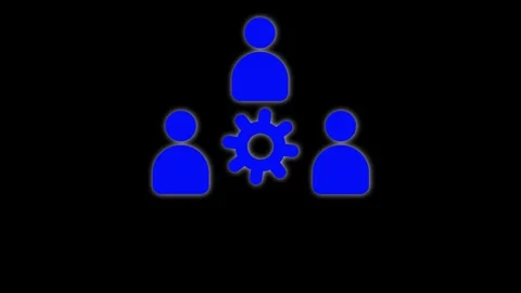 Teamwork management icon. business elements icon . Thin line icon of worker.. Stock Footage 310578356