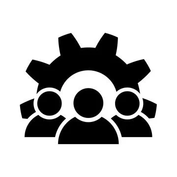 Teamwork management icon in flat. Business team. Stock Illustration