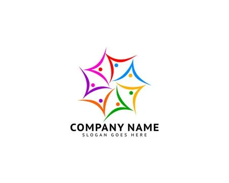 Teamwork Management People Group Logo Illustration