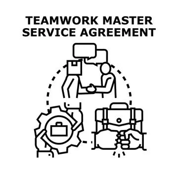 Teamwork master service agreement concept illustration Stock Illustration