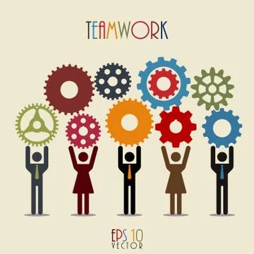 Teamwork mechanism Stock Illustration