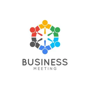 Teamwork meeting logo. Business team union concept Stock Illustration