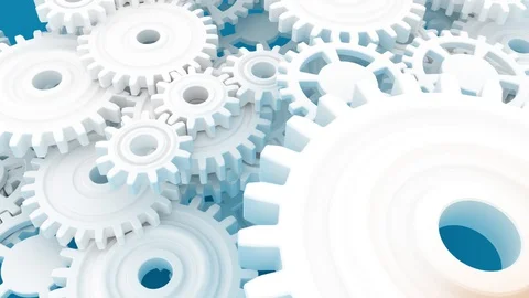 Teamwork metaphor. Coordinated teamwork. Precise mechanism. Stock Footage 129736198