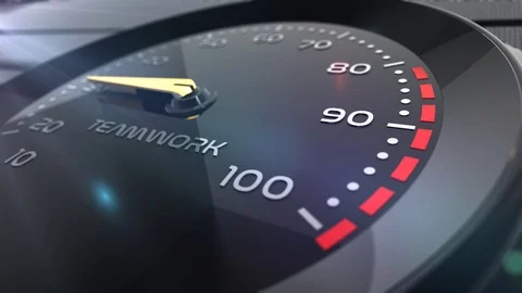 Teamwork meter or indicator conceptual animation Video stock 90217605
