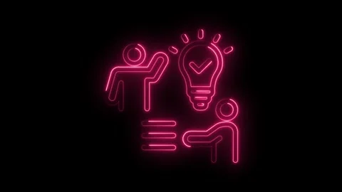 Teamwork neon concept with idea approved creative collaboration sharing 库存影片 330777386