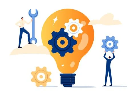 Teamwork new idea creative work vector Stock Illustration