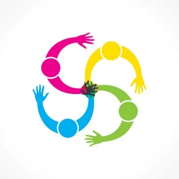 Teamwork or every people join hand for help concept design vector Stock Illustration