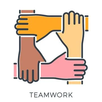 Teamwork or Hands Friends Stock Illustration