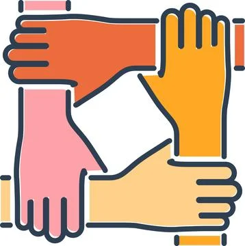 Teamwork or Hands Friends Ilustración de archivo