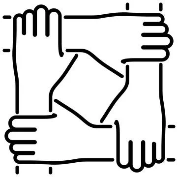 Teamwork or Hands Friends Stock Illustration