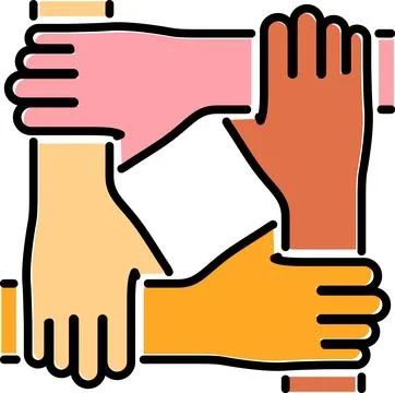 Teamwork or Hands Friends Ilustración de archivo