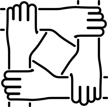 Teamwork or Hands Friends Ilustración de archivo