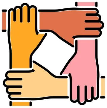 Teamwork or Hands Friends Ilustración de archivo