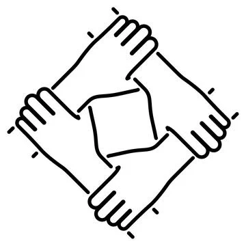 Teamwork or Hands Friends Stock Illustration