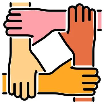 Teamwork or Hands Friends Stock Illustration