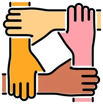 Teamwork or Hands Friends Stock Illustration