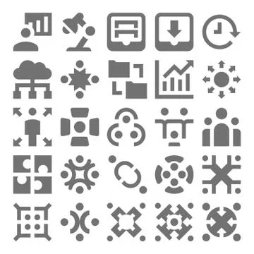 Teamwork, Organization Icons Set Stock Illustration