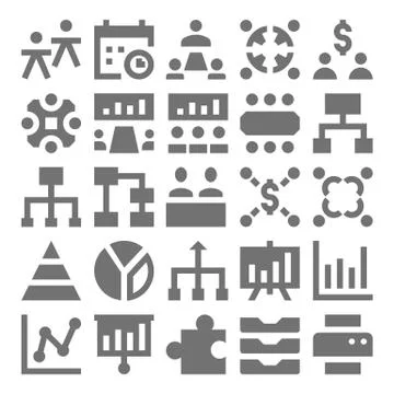 Teamwork, Organization Vector Icons Stock Illustration
