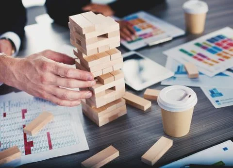 Teamwork of partners. Concept of integration and startup with a small Stock Photos