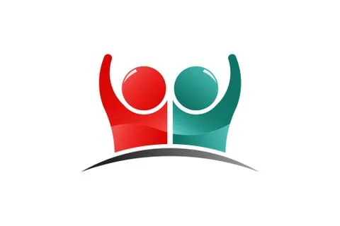 Teamwork Partners People Logo Stock Illustration