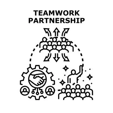 Teamwork partnership business collaboration process concept Stock Illustration