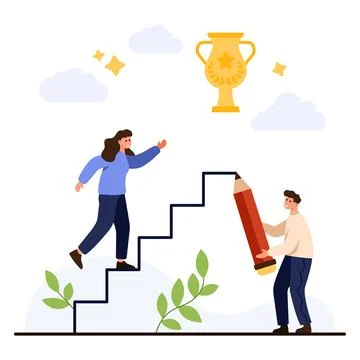 Teamwork Path to Success and Growth Illustrazione stock