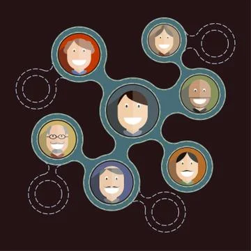 Teamwork, People Business Composition - vector illustration Stock Illustration