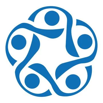 Teamwork People Circle Logo Design for Group Support and Corporate Community Stock Illustration