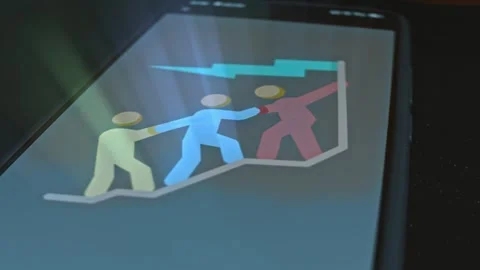 Teamwork, people help each other when going through difficulties, presentation 스톡 동영상 304838083