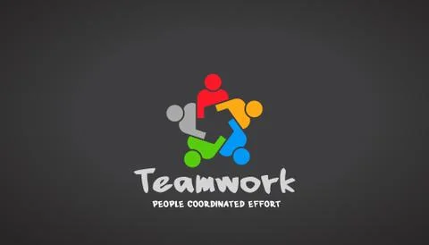 Teamwork People Logo. Vector Design Illustration Stock Illustration