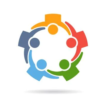 Teamwork people web summit logo Stock Illustration