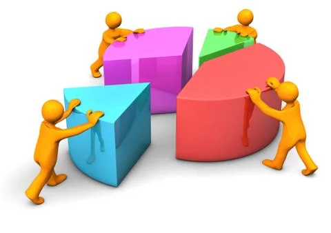 Teamwork piechart Stock Illustration