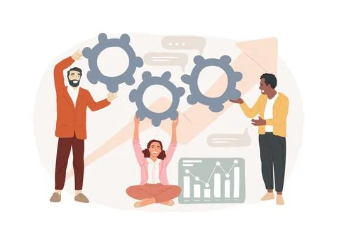 Teamwork power isolated concept vector illustration. Ilustración de archivo