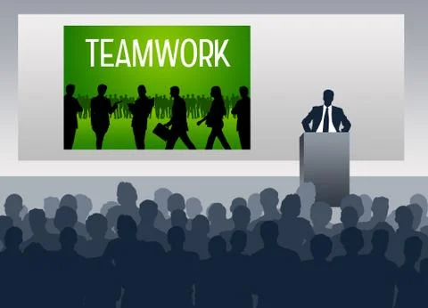 Teamwork presentation Illustrazione stock