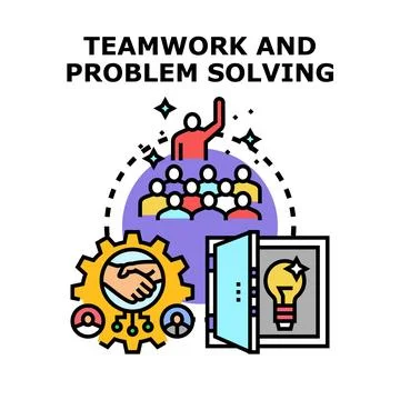 Teamwork problem solving business collaboration thinking concept Stockillustratie
