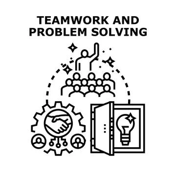 Teamwork problem solving business collaboration thinking concept Stock Illustration