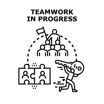 Teamwork in progress for business development success イラスト素材