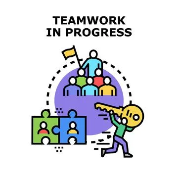 Teamwork in progress for business development success Ilustración de archivo