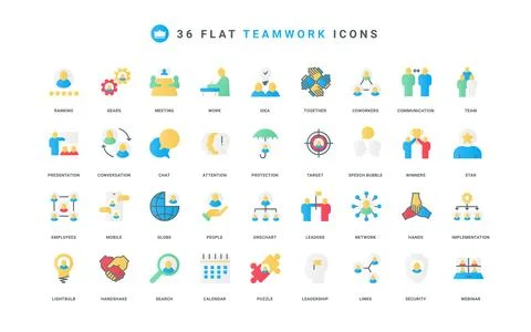 Teamwork for project development and implementation, team structures color icon Stock Illustration