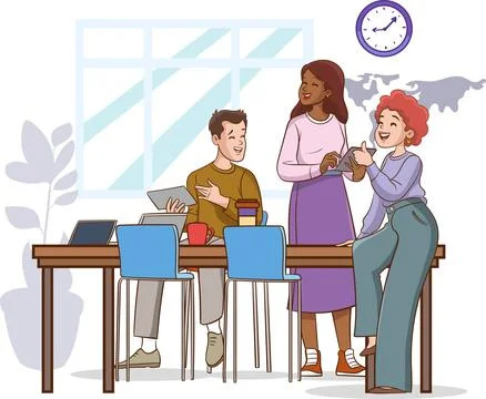 Teamwork Project Development Process. Stock Illustration