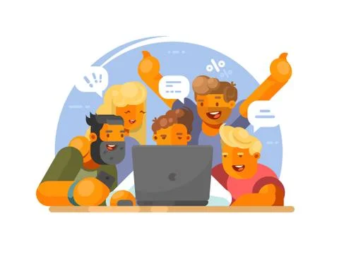 Teamwork on project Illustrazione stock