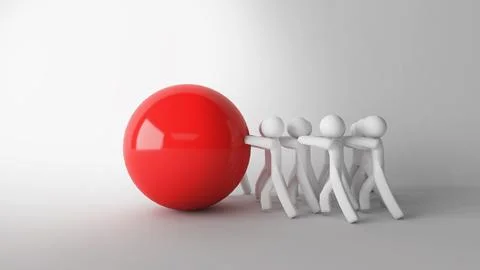 Teamwork pushes the ball high and works hard to get the ball to its destina.. Stock Photos