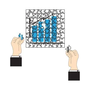 Teamwork puzzle concept Stock Illustration