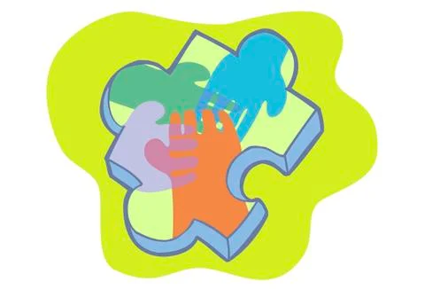 Teamwork puzzle Stock Illustration