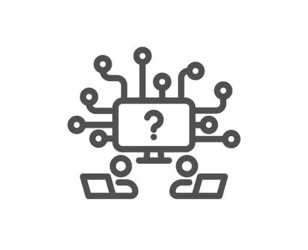 Teamwork question line icon. Ask help sign. Vector 库存插图
