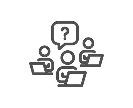 Teamwork question line icon. Ask help sign. Vector Stock-Illustration