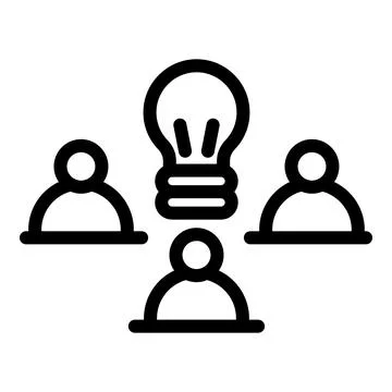 Teamwork responsibility con, outline style Stock Illustration
