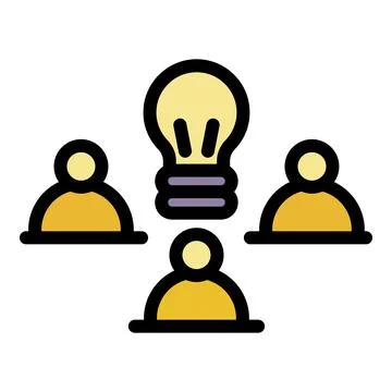 Teamwork responsibility con, outline style Stock Illustration
