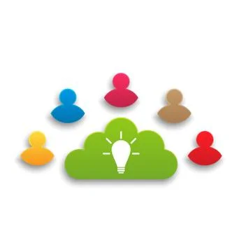 Teamwork results in creating ideas Stock Illustration