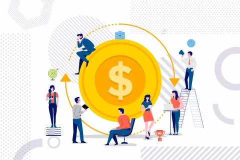 Teamwork return on investment Stock Illustration